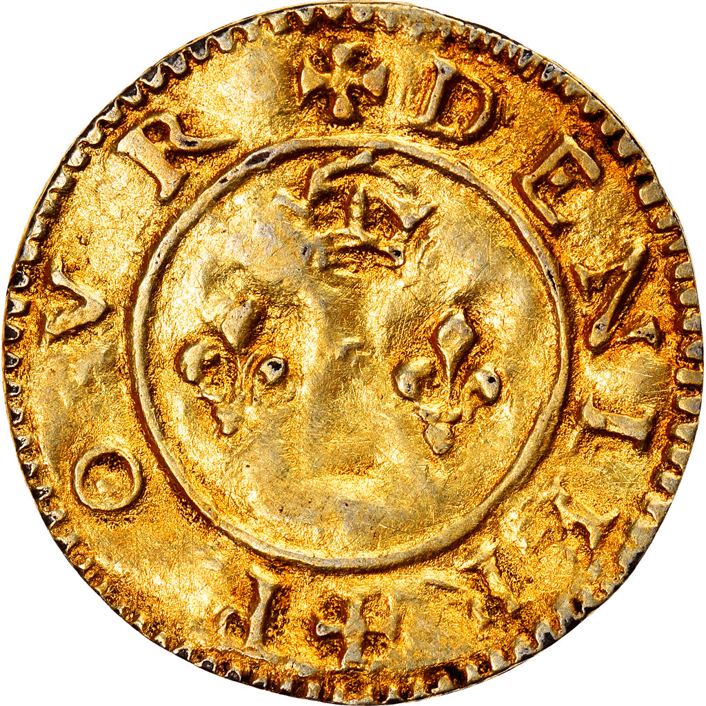 Francia, Love Token, Treizain, Denier bractéate à épouser, BB+, Vermeil