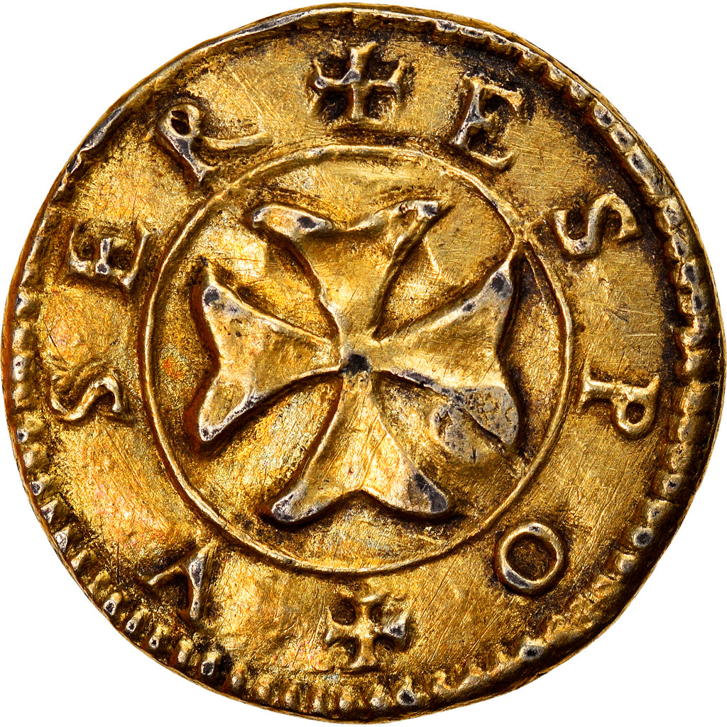 Francja, Love Token, Treizain, Denier bractéate à épouser, EF(40-45), Vermeil