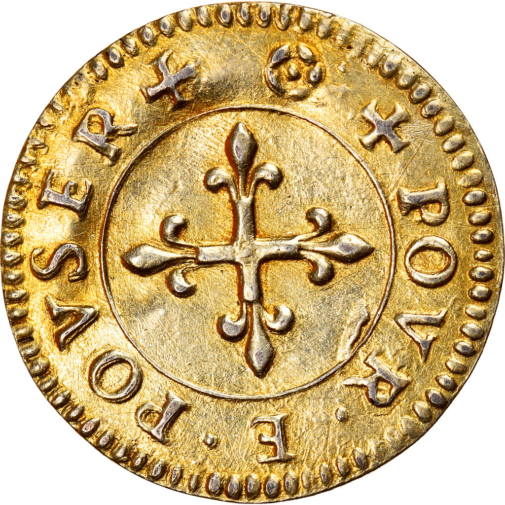 Francja, Love Token, Treizain, Denier bractéate à épouser, EF(40-45), Vermeil