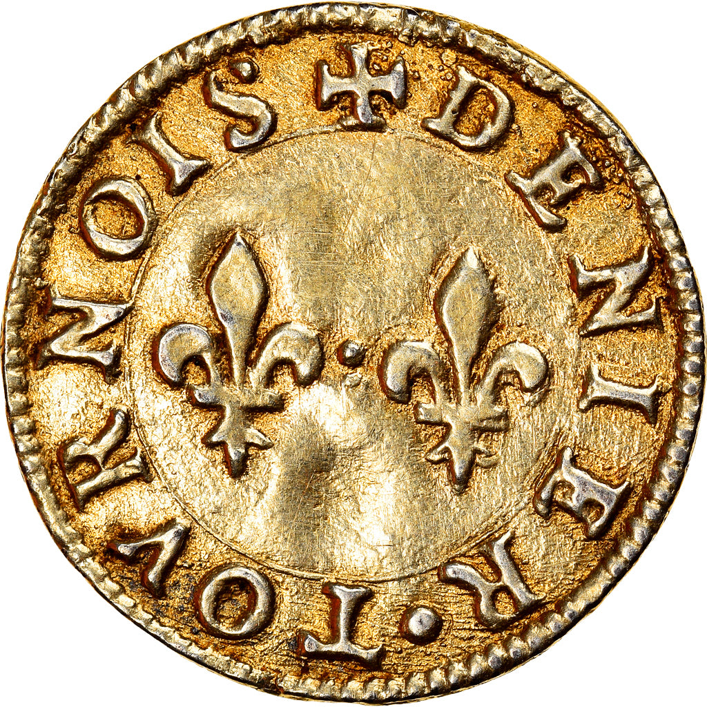 France, Love Token, Treizain, Denier bractéate à épouser, AU(50-53), Vermeil