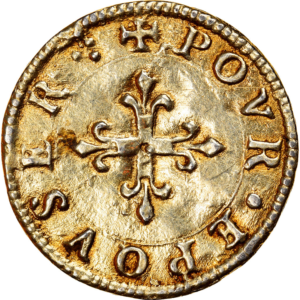 France, Love Token, Treizain, Denier bractéate à épouser, AU(50-53), Vermeil