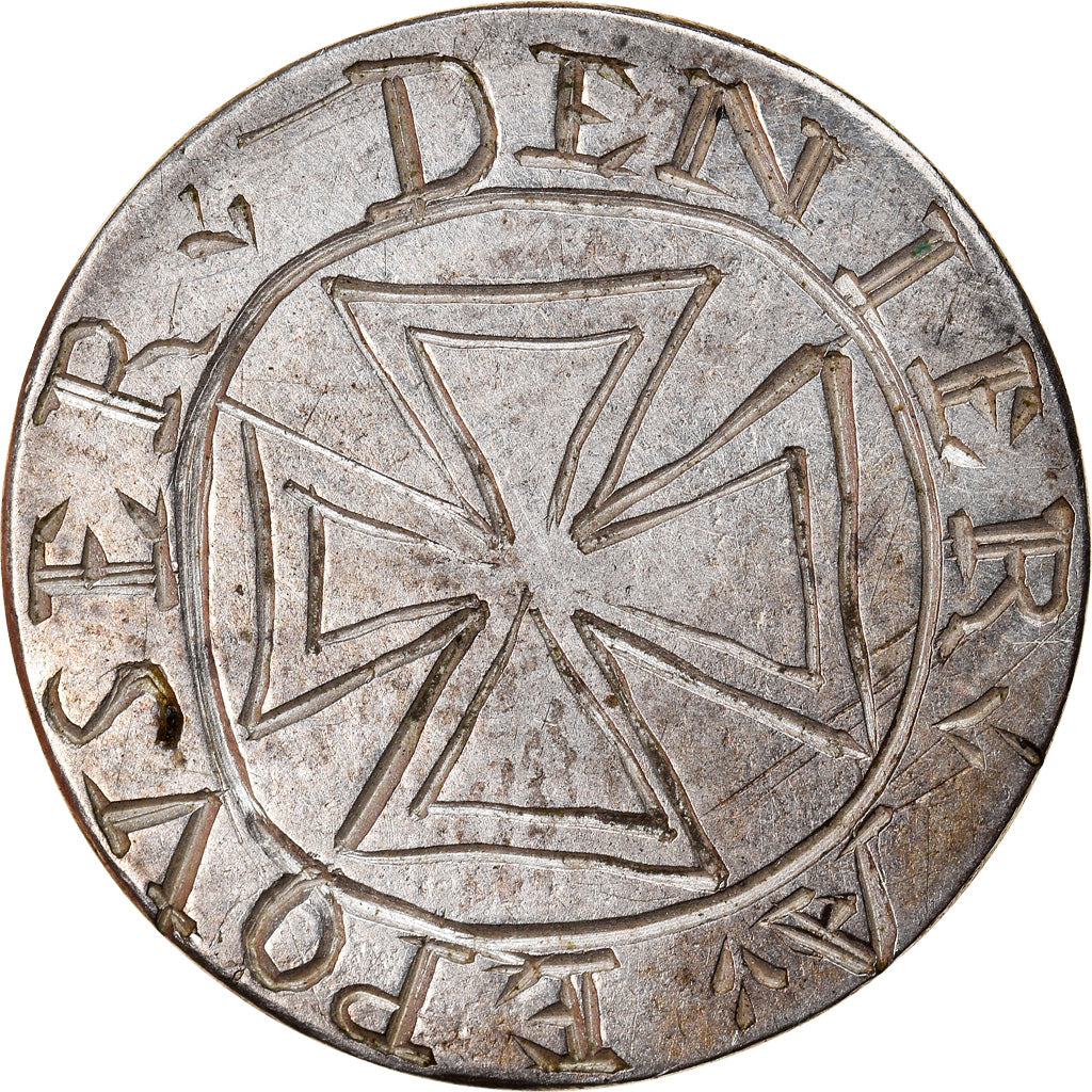 Francja, Love Token, Treizain, Denier bractéate à épouser, AU(50-53), Srebro