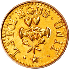 France, Love Token, Treizain, Denier bractéate à épouser, MS(60-62), Vermeil
