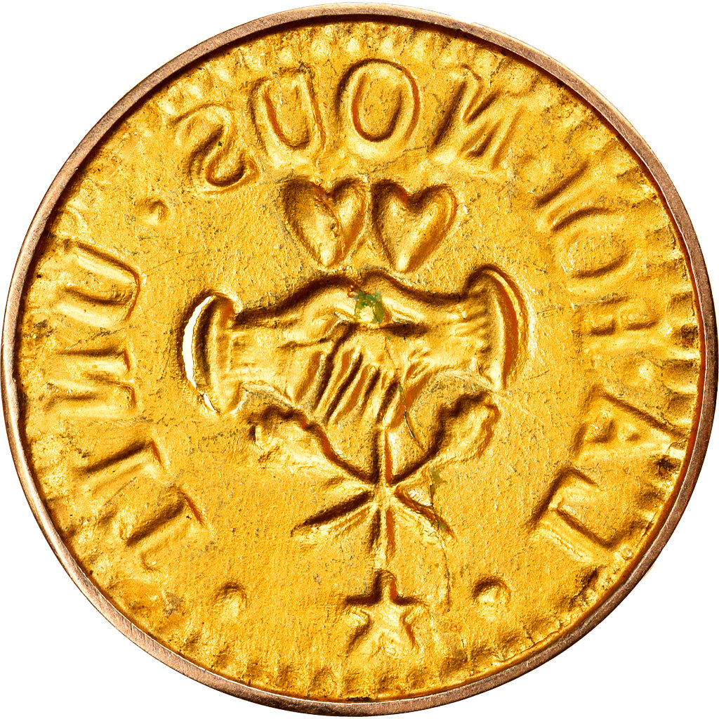 France, Love Token, Treizain, Denier bractéate à épouser, MS(60-62), Vermeil
