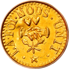 France, Love Token, Treizain, Denier bractéate à épouser, MS(60-62), Vermeil