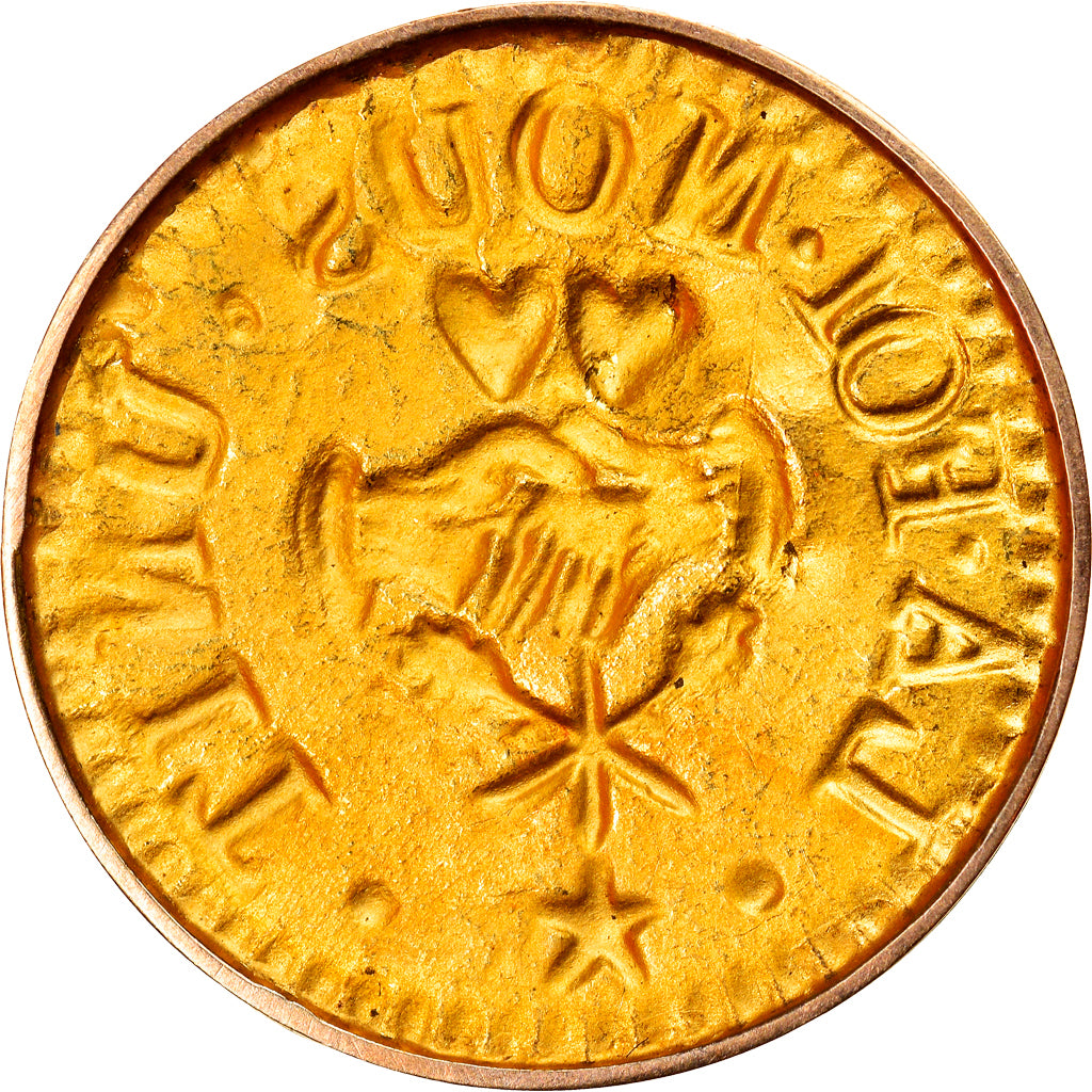 France, Love Token, Treizain, Denier bractéate à épouser, MS(60-62), Vermeil