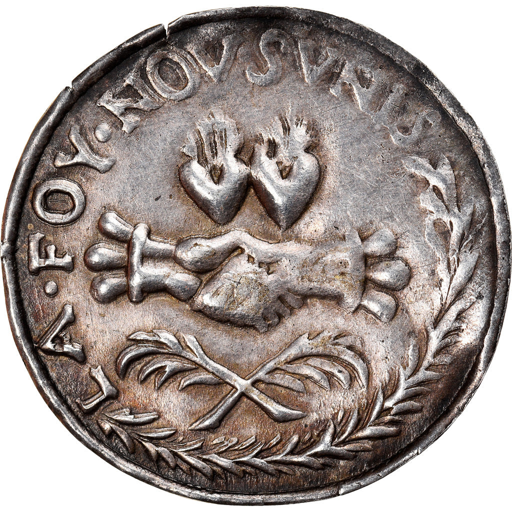 Francja, Love Token, Treizain, Denier bractéate à épouser, EF(40-45), Srebro