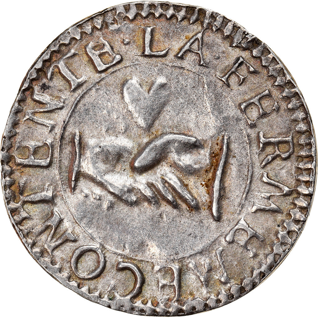 Francja, Love Token, Treizain, Denier bractéate à épouser, AU(50-53), Srebro