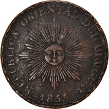 Coin, Uruguay, 20 Centesimos, 1855, VF(20-25), Copper, KM:7