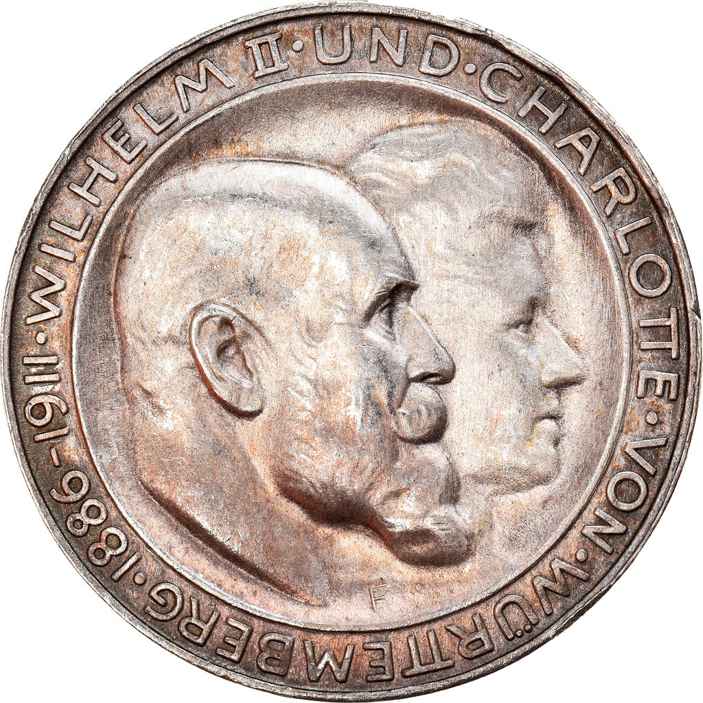 Moneta, Stati tedeschi, WURTTEMBERG, Wilhelm II, 3 Mark, 1911, Freudenstadt
