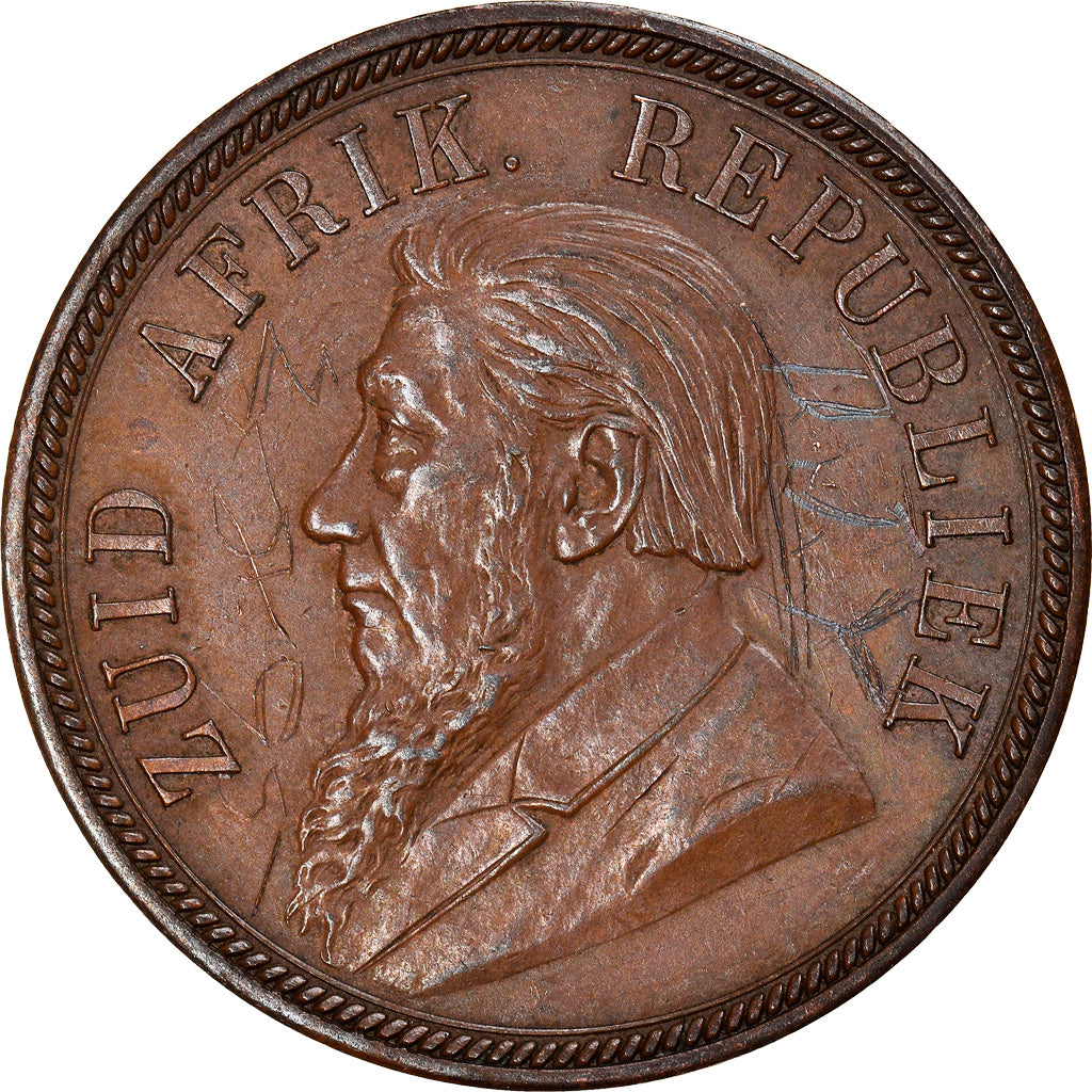 Coin, South Africa, Penny, 1892, AU(50-53), Bronze, KM:2