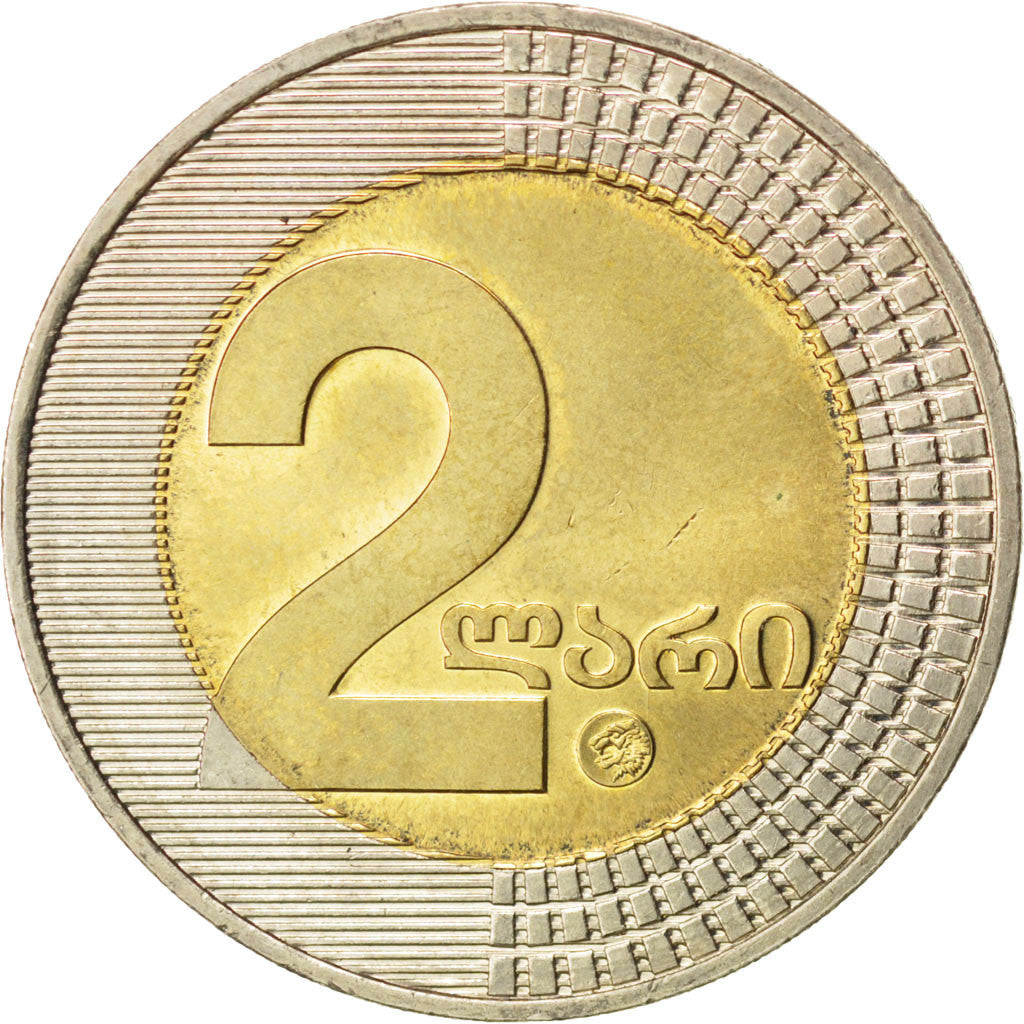 GEORGIA, 2 Lari, 2006, KM #94, MS(63), Bi-Metallic, 27, 7.97