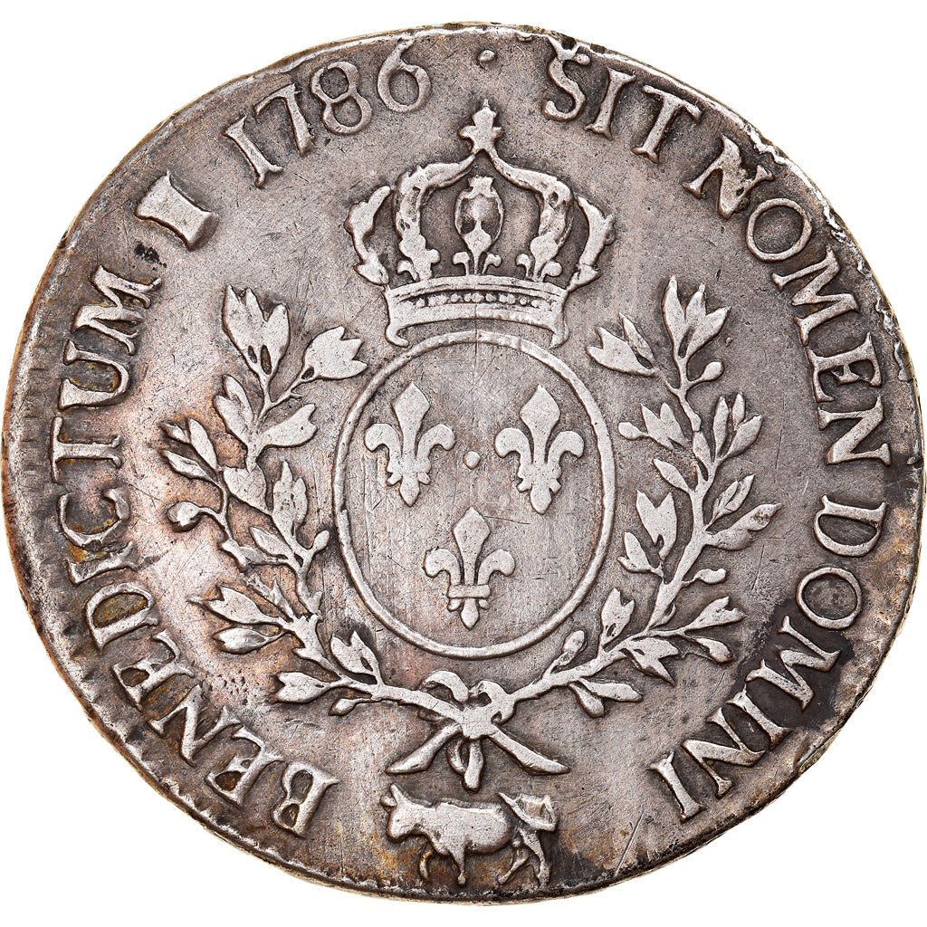 Moneta, Francia, Louis XVI, Écu de Béarn aux branches d'olivier, Ecu, 1786