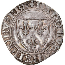Moeda, França, Charles VI, Blanc Guénar, Paris, AU(50-53), Lingote