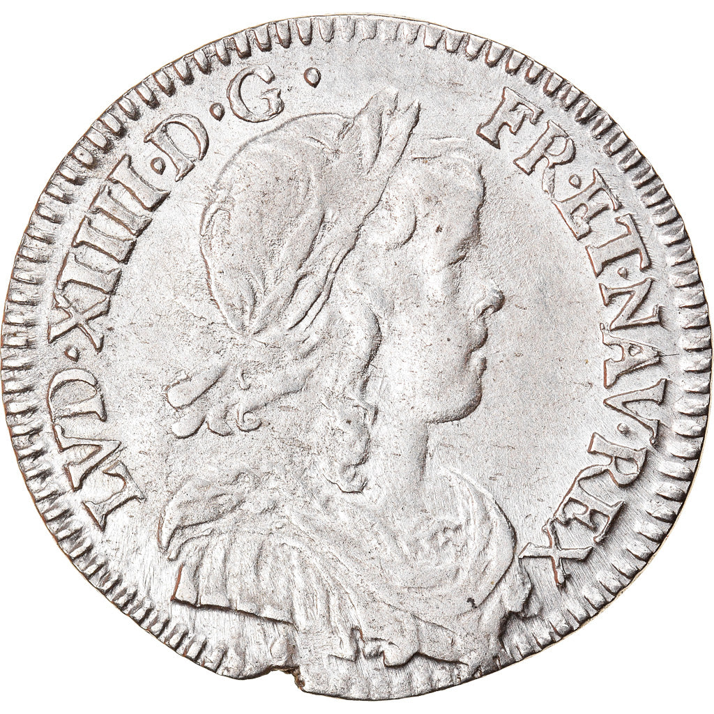 Coin, France, Louis XIV, 1/12 Écu à la mèche longue, 1/12 ECU, 10 Sols, 1659