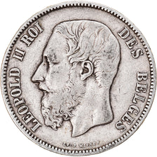 Coin, Belgium, Leopold II, 5 Francs, 5 Frank, 1869, VF(30-35), Silver, KM:24