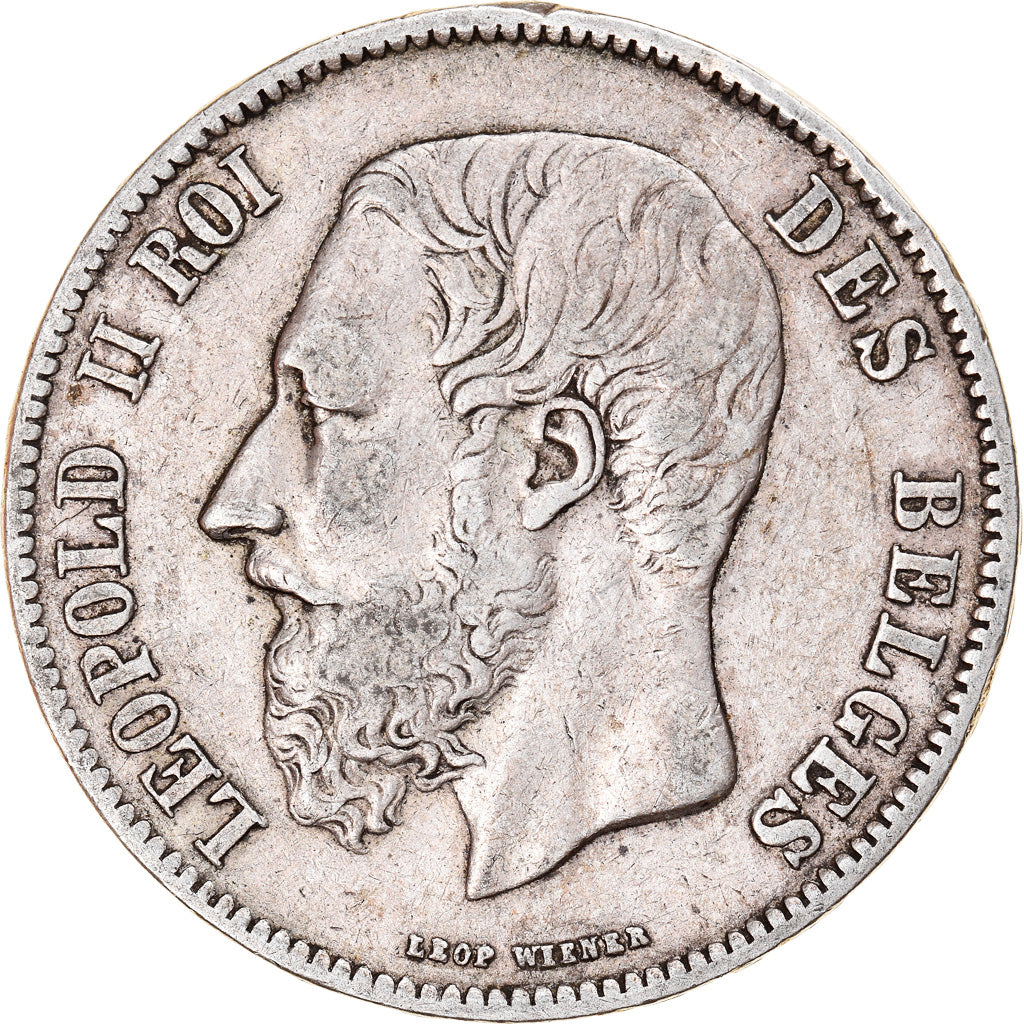 Coin, Belgium, Leopold II, 5 Francs, 5 Frank, 1869, EF(40-45), Silver, KM:24