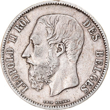 Coin, Belgium, Leopold II, 5 Francs, 5 Frank, 1869, EF(40-45), Silver, KM:24