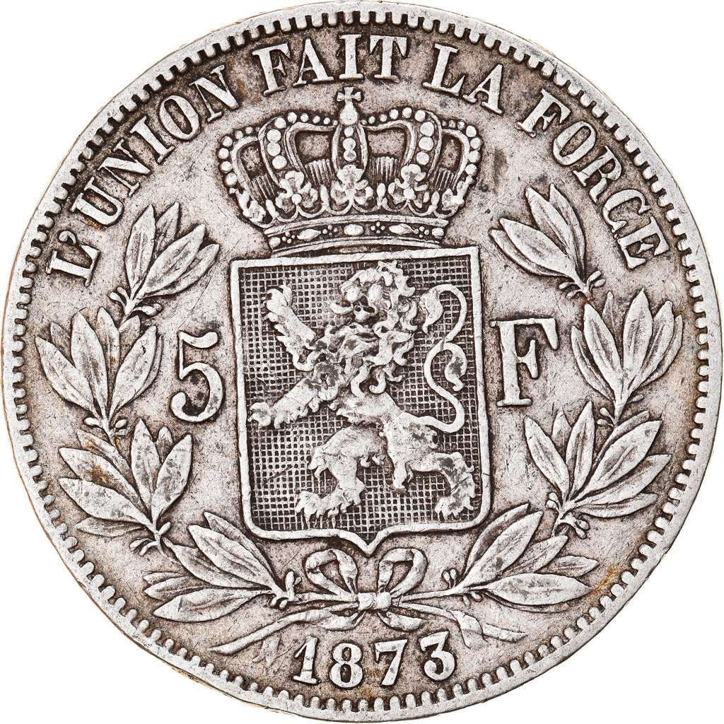 Coin, Belgium, Leopold II, 5 Francs, 5 Frank, 1873, VF(30-35), Silver, KM:24