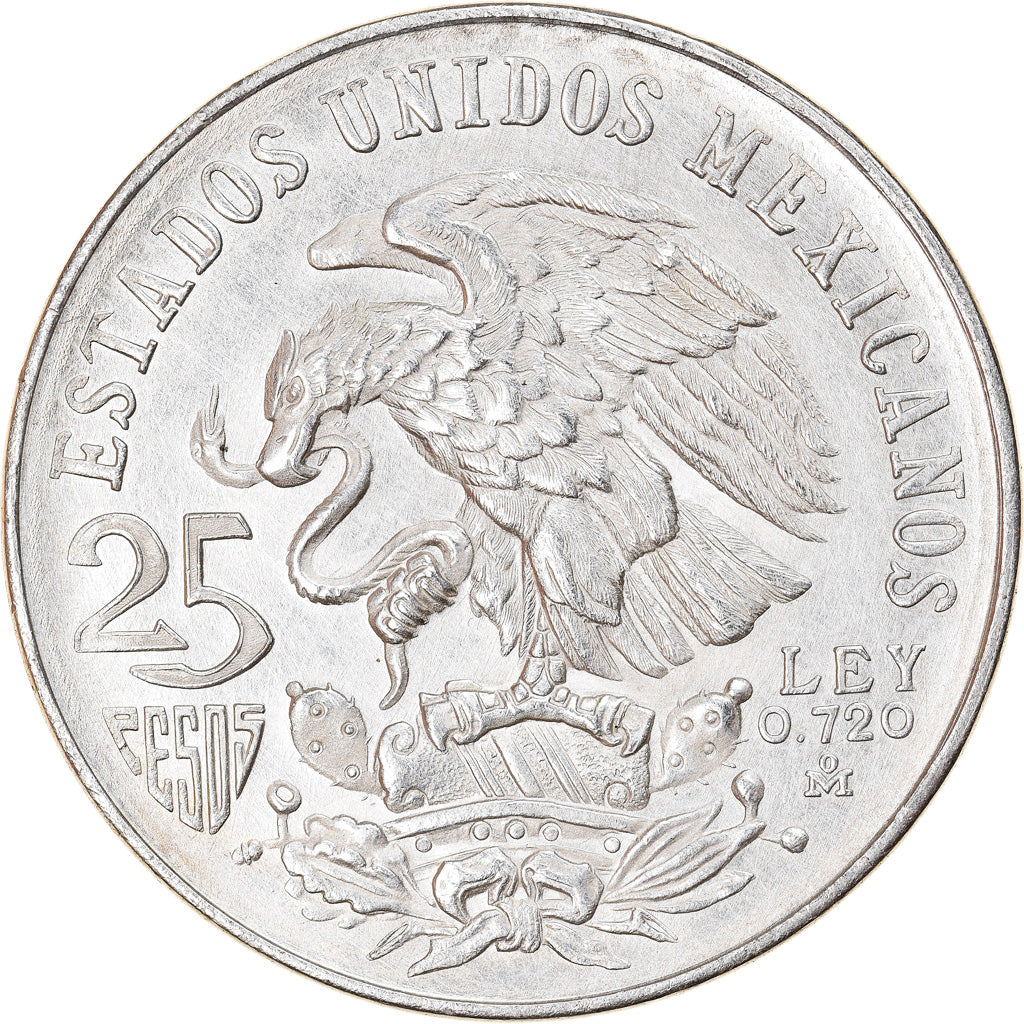 Coin, Mexico, 25 Pesos, 1968, Mexico City, AU(50-53), Silver, KM:479.1