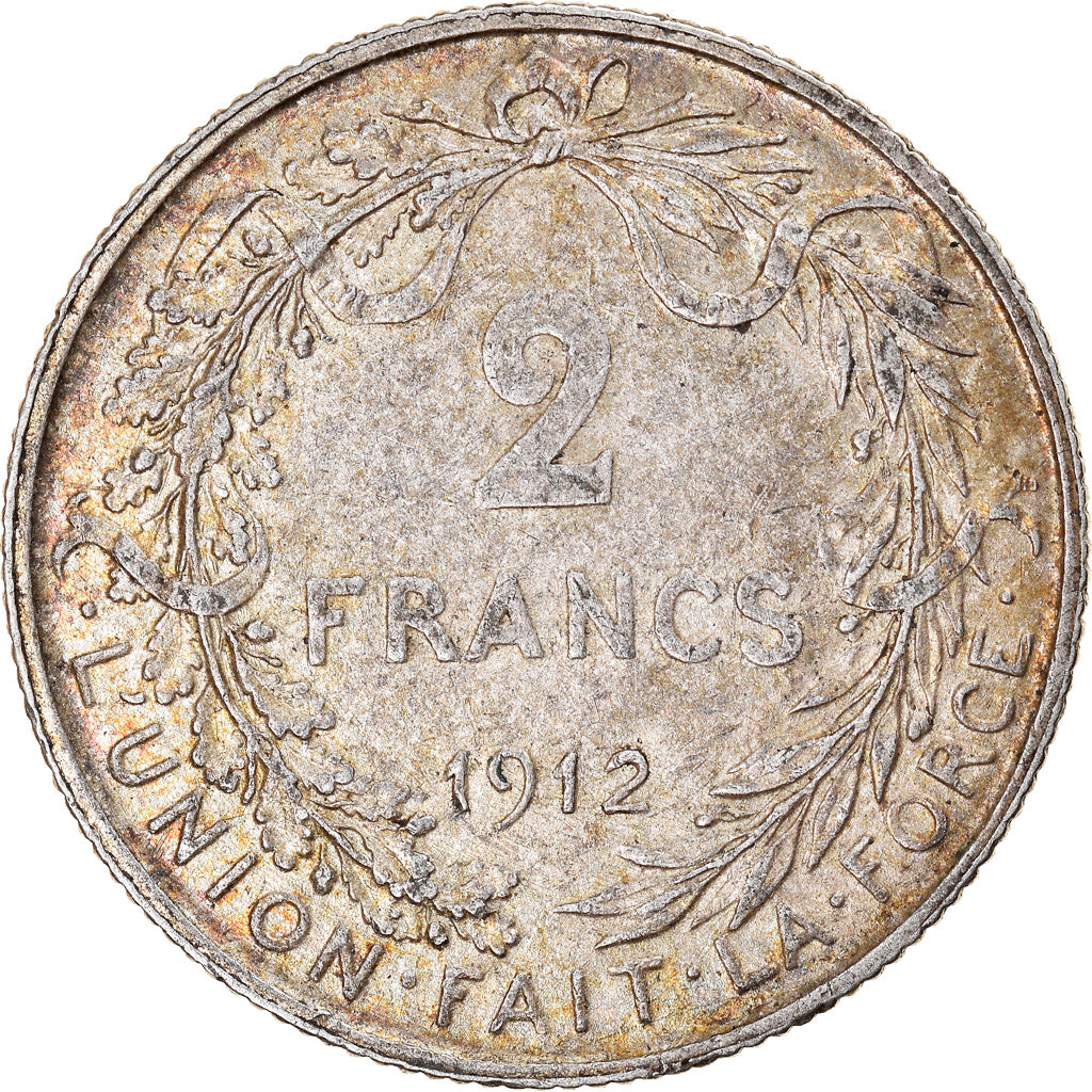 Coin, Belgium, Albert I, 2 Francs, 2 Frank, 1912, EF(40-45), Silver, KM:74