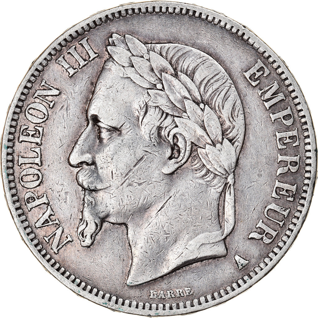 Moneta, Francja, Napoleon III, 5 Francs, 1867, Paris, VF(30-35), Srebro