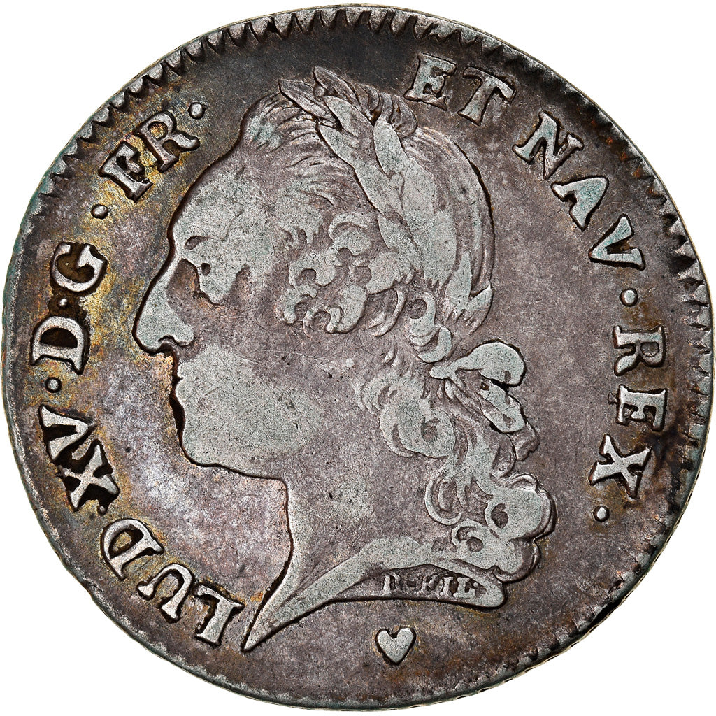 Münze, Frankreich, Louis XV, 1/5 Écu à la vieille tête, 24 Sols, 1/5 ECU