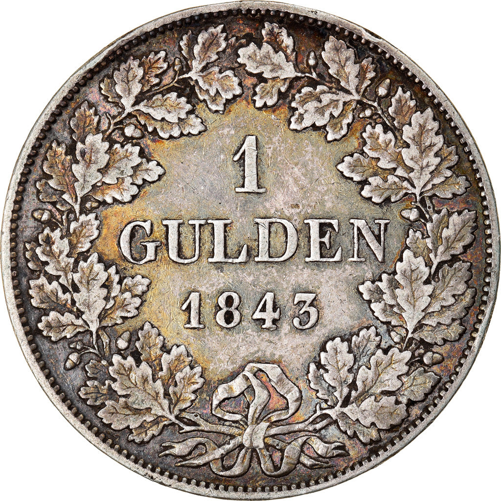 Monnaie, Etats allemands, BAVARIA, Ludwig I, Gulden, 1843, TTB+, Argent, KM:788