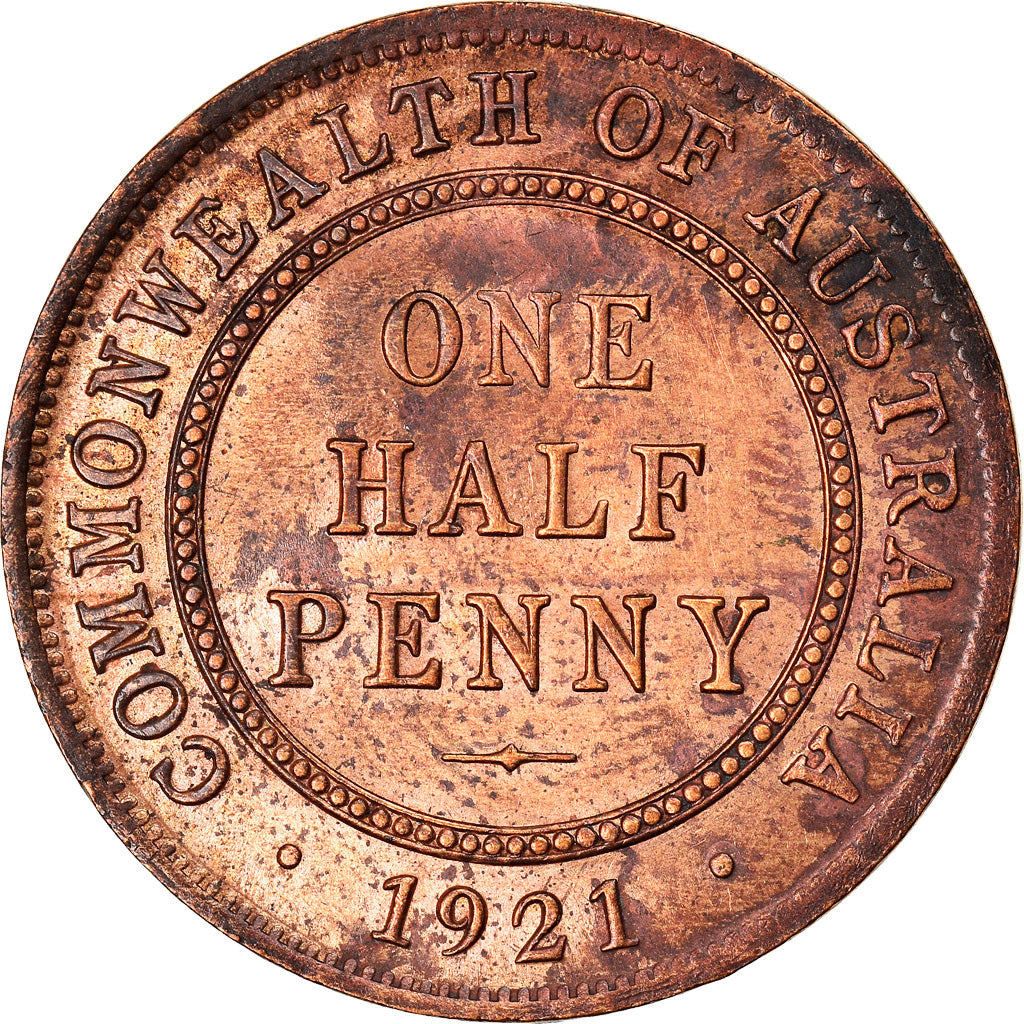 Monnaie, Australie, George V, 1/2 Penny, 1921, SUP, Bronze, KM:22