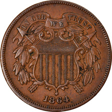 Monnaie, États-Unis, 2 Cents, 1864, U.S. Mint, Philadelphie, TTB+