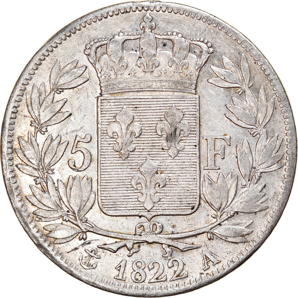 Coin, France, Louis XVIII, Louis XVIII, 5 Francs, 1822, Paris, EF(40-45)