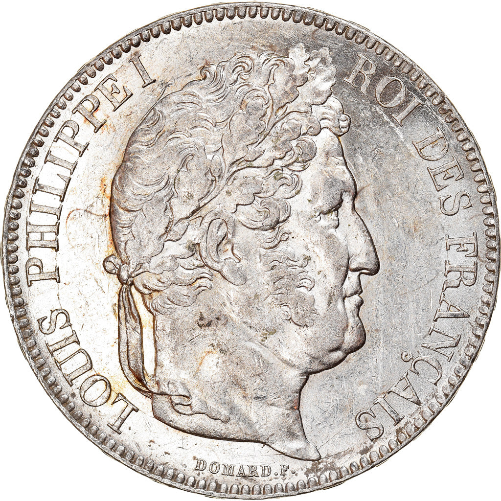 Moneda, Francia, Louis-Philippe, 5 Francs, 1842, Rouen, MBC+, Plata, KM:749.2