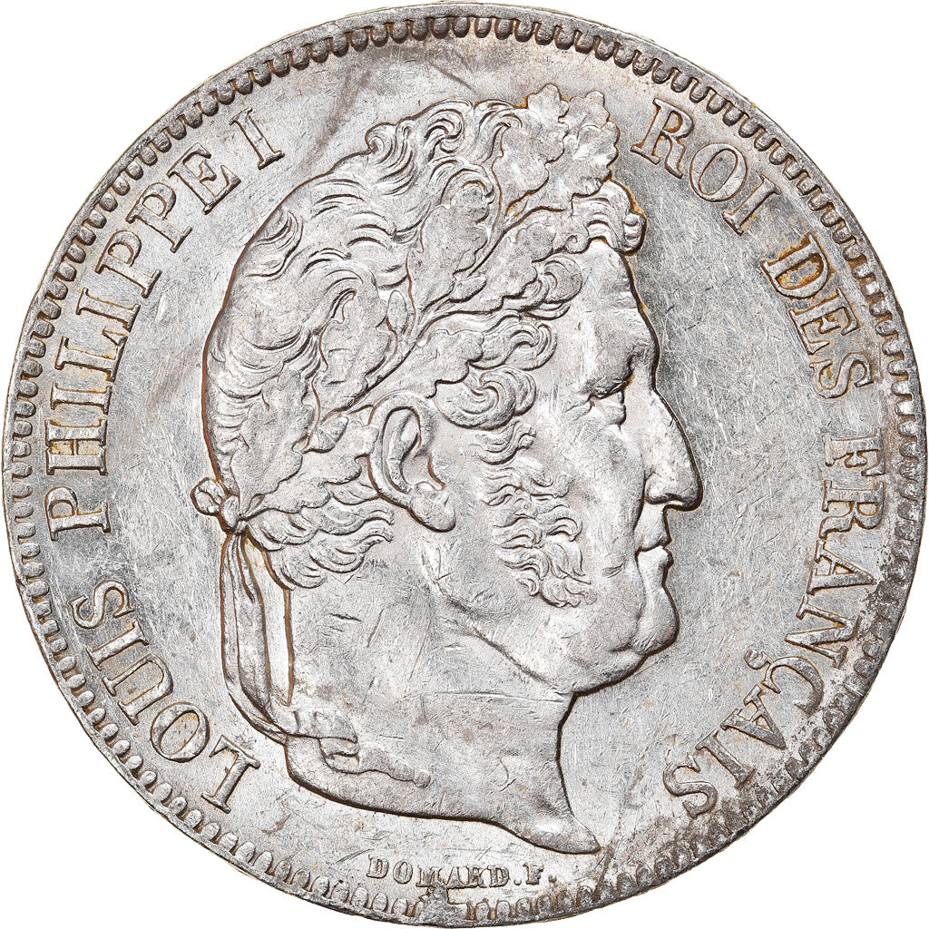 Moneda, Francia, Louis-Philippe, 5 Francs, 1840, Rouen, MBC+, Plata, KM:749.2
