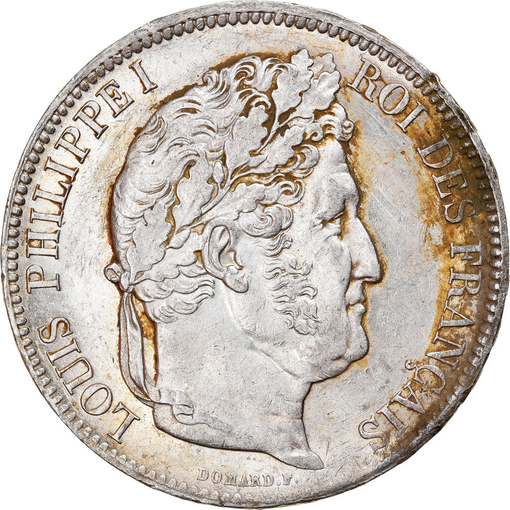 Moneda, Francia, Louis-Philippe, 5 Francs, 1841, Lille, MBC+, Plata, KM:749.13