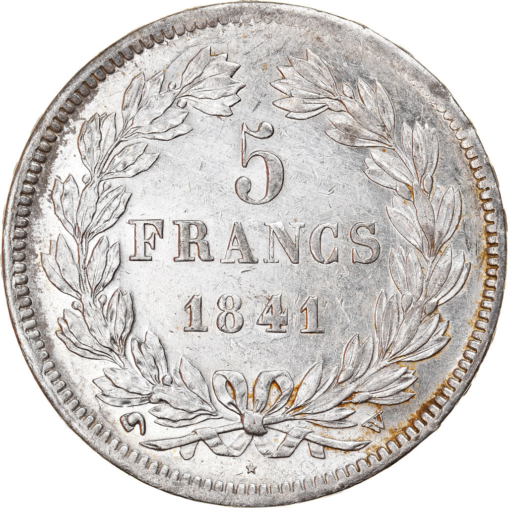 Moneda, Francia, Louis-Philippe, 5 Francs, 1841, Lille, MBC+, Plata, KM:749.13