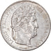 Coin, France, Louis-Philippe, 5 Francs, 1837, Strasbourg, EF(40-45), Silver