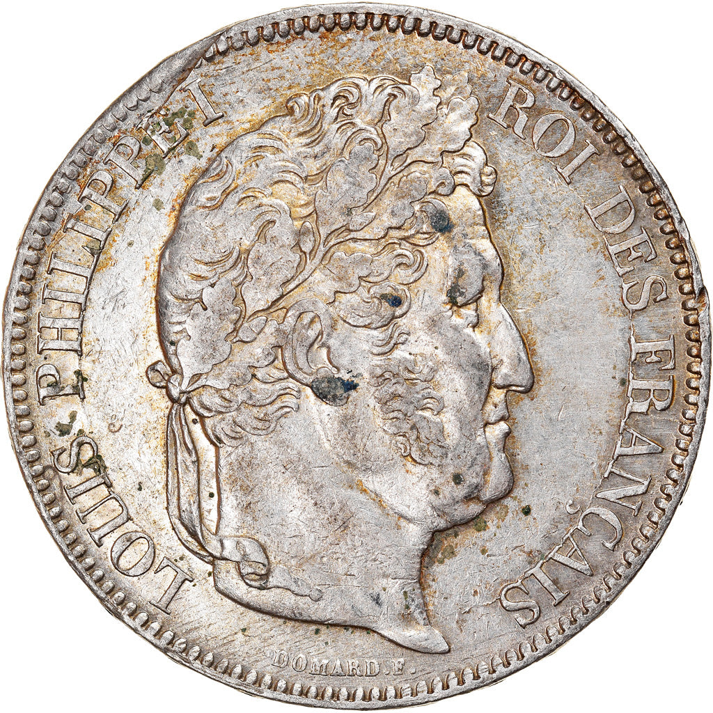 Moneda, Francia, Louis-Philippe, 5 Francs, 1833, Lille, MBC+, Plata, KM:749.13