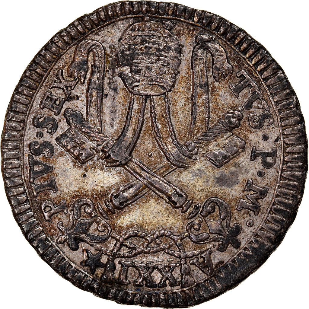 Münze, Italien Staaten, PAPAL STATES, Pius VI, Venticinque (25) Baiocchi, 1795