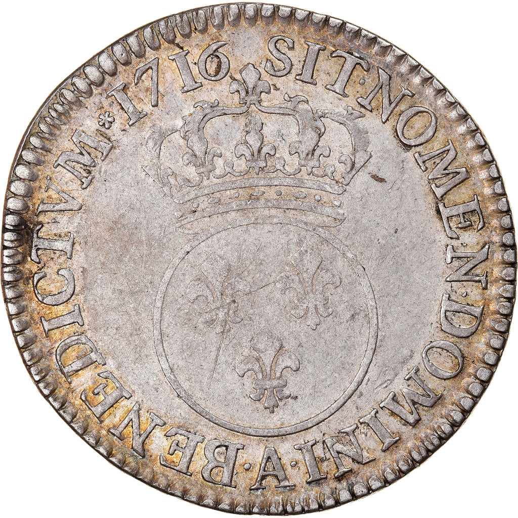 Münze, Frankreich, Louis XV, 1/2 Écu Vertugadin, 1/2 ECU, 44 Sols, 1716
