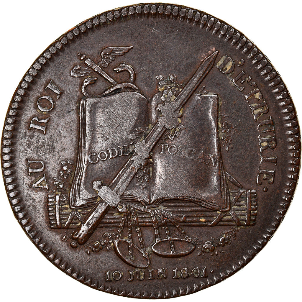 France, Jeton, Napoleon I, Consulat, le Roi et la Reine d'Étrurie visitent