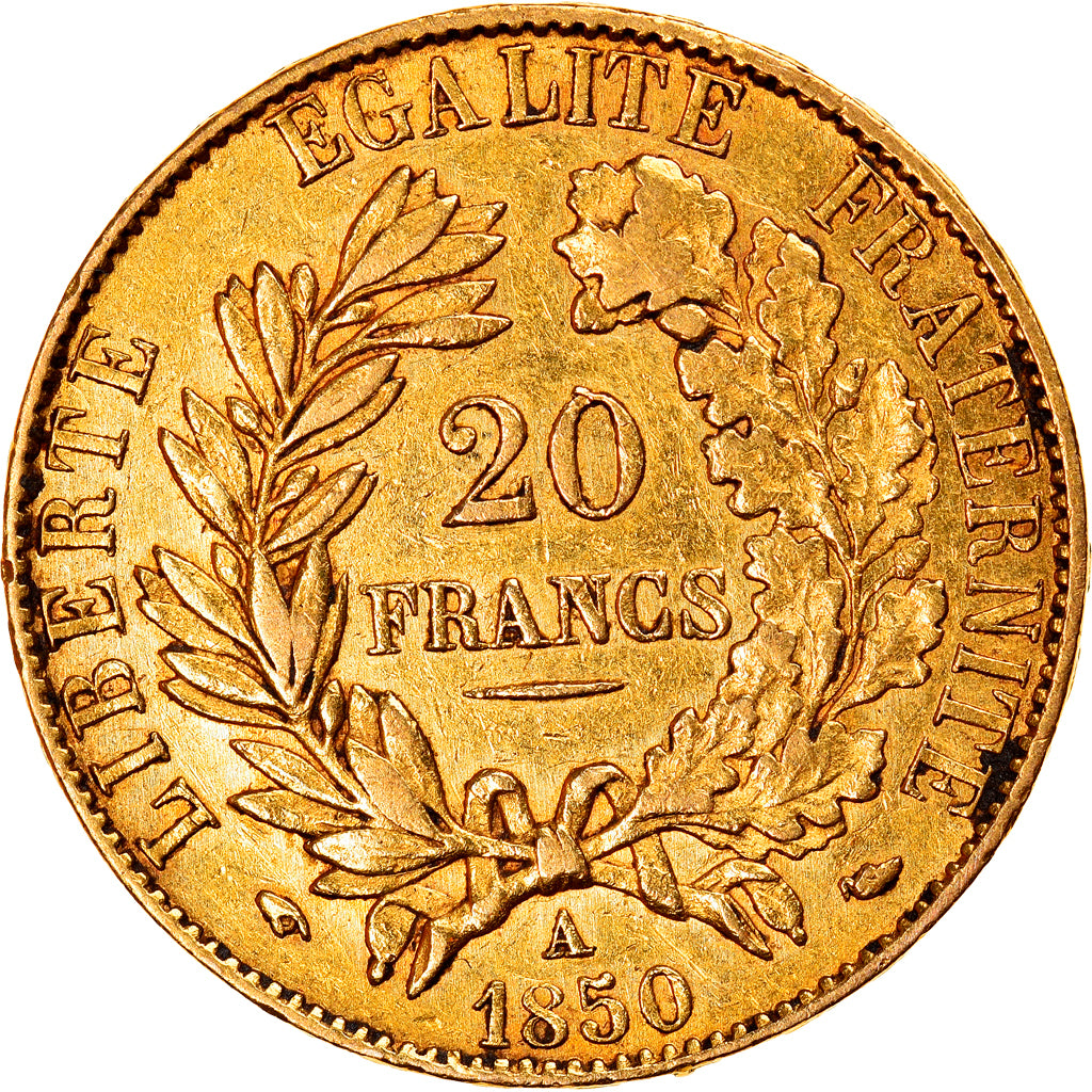 Coin, France, Cérès, 20 Francs, 1850, Paris, EF(40-45), Gold, KM:762