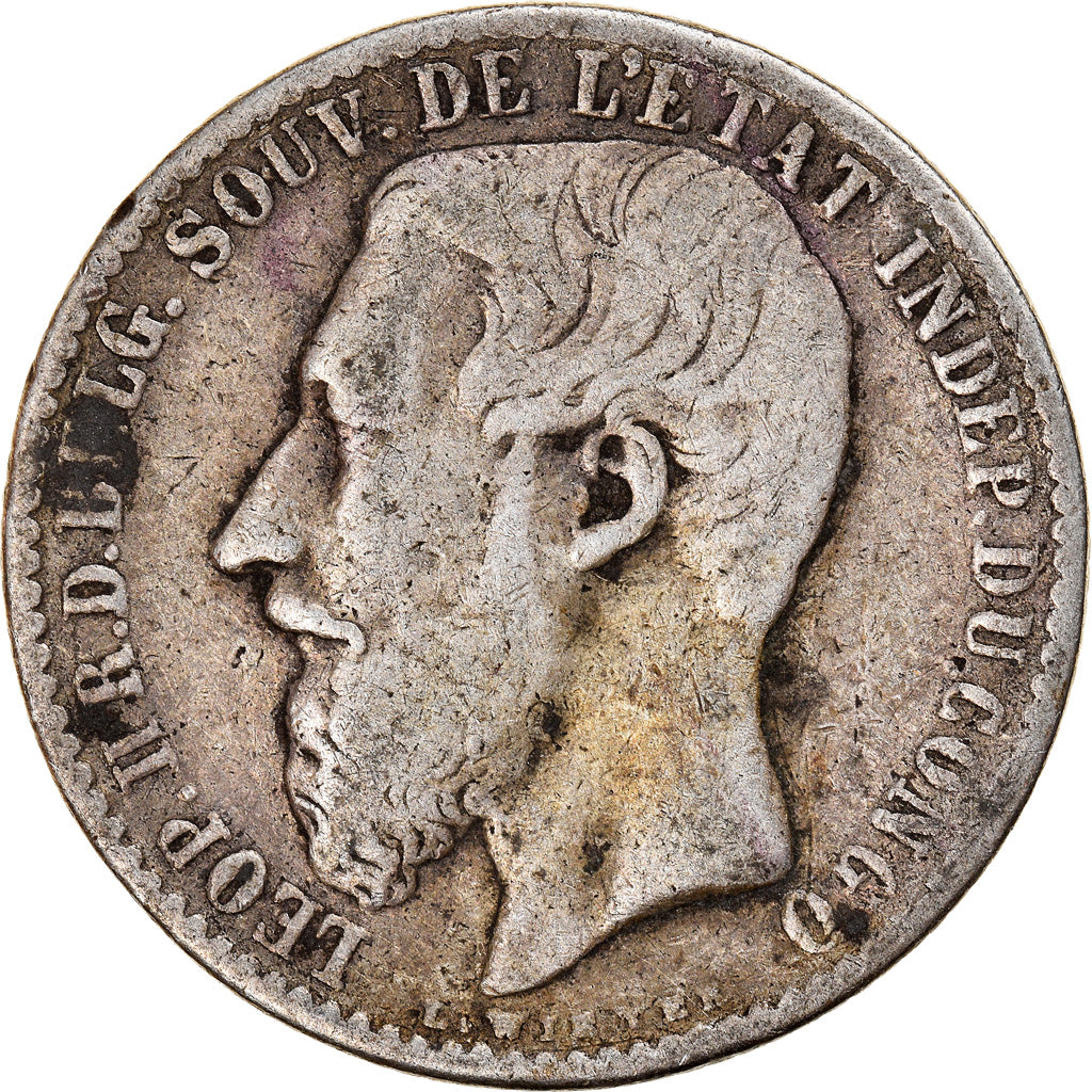 Coin, CONGO FREE STATE, Leopold II, Franc, 1894, VF(20-25), Silver, KM:6