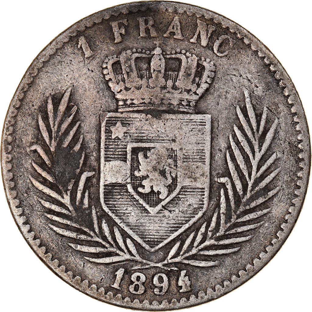 Coin, CONGO FREE STATE, Leopold II, Franc, 1894, VF(20-25), Silver, KM:6