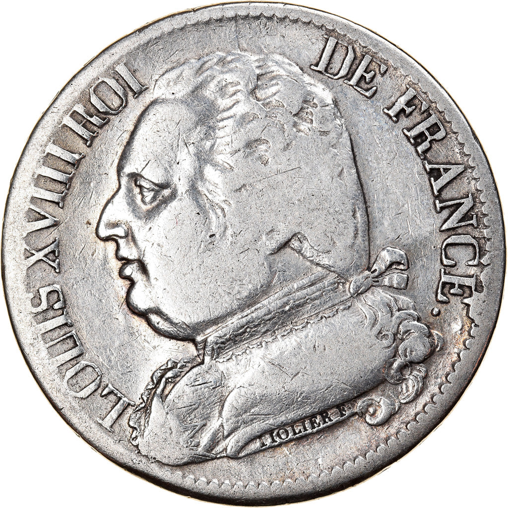 Munten, Frankrijk, Louis XVIII, Louis XVIII, 5 Francs, 1815, Perpignan, FR