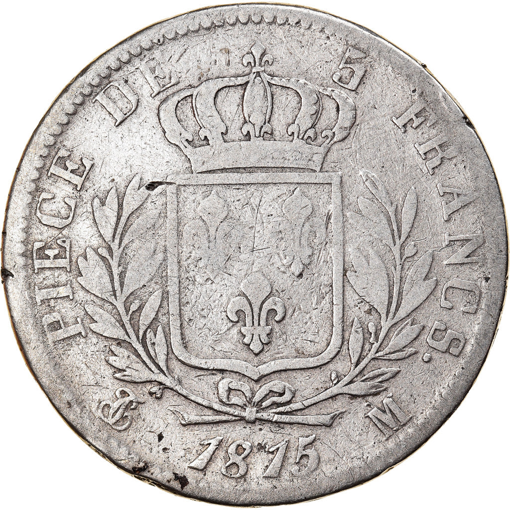 Moneta, Francja, Louis XVIII, Louis XVIII, 5 Francs, 1815, Toulouse, F(12-15)