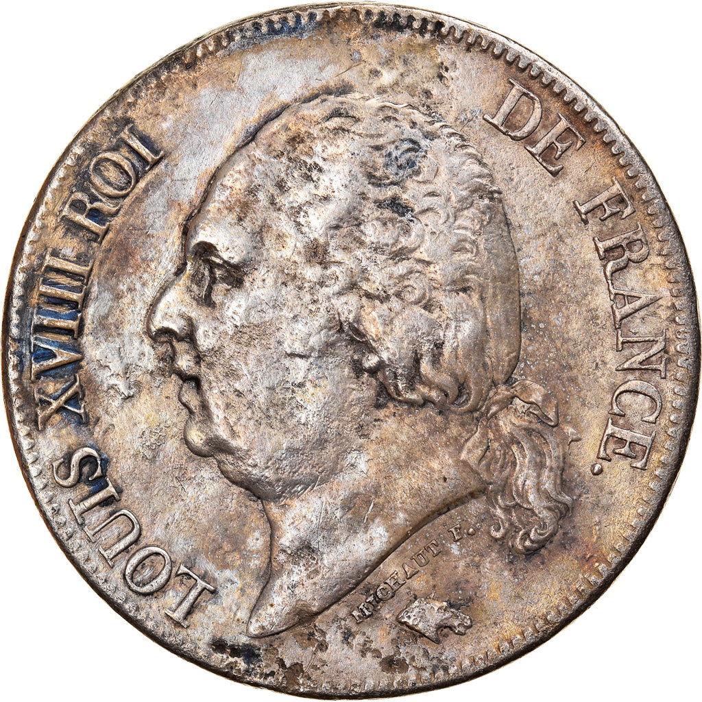 Moneta, Francja, Louis XVIII, Louis XVIII, 5 Francs, 1824, Paris, VF(30-35)