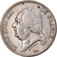 Munten, Frankrijk, Louis XVIII, 5 Francs, 1824, Lille, FR+, Zilver, KM:711.13