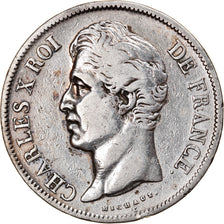 Moneta, Francja, Charles X, 5 Francs, 1828, Paris, VF(20-25), Srebro, KM:728.1
