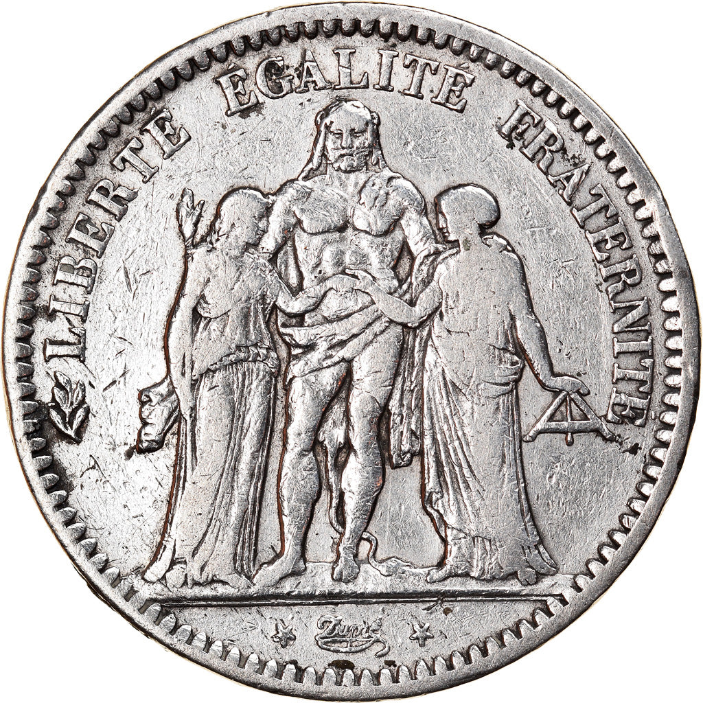 Coin, France, Hercule, 5 Francs, 1848, Bordeaux, VF(20-25), Silver, KM:756.4