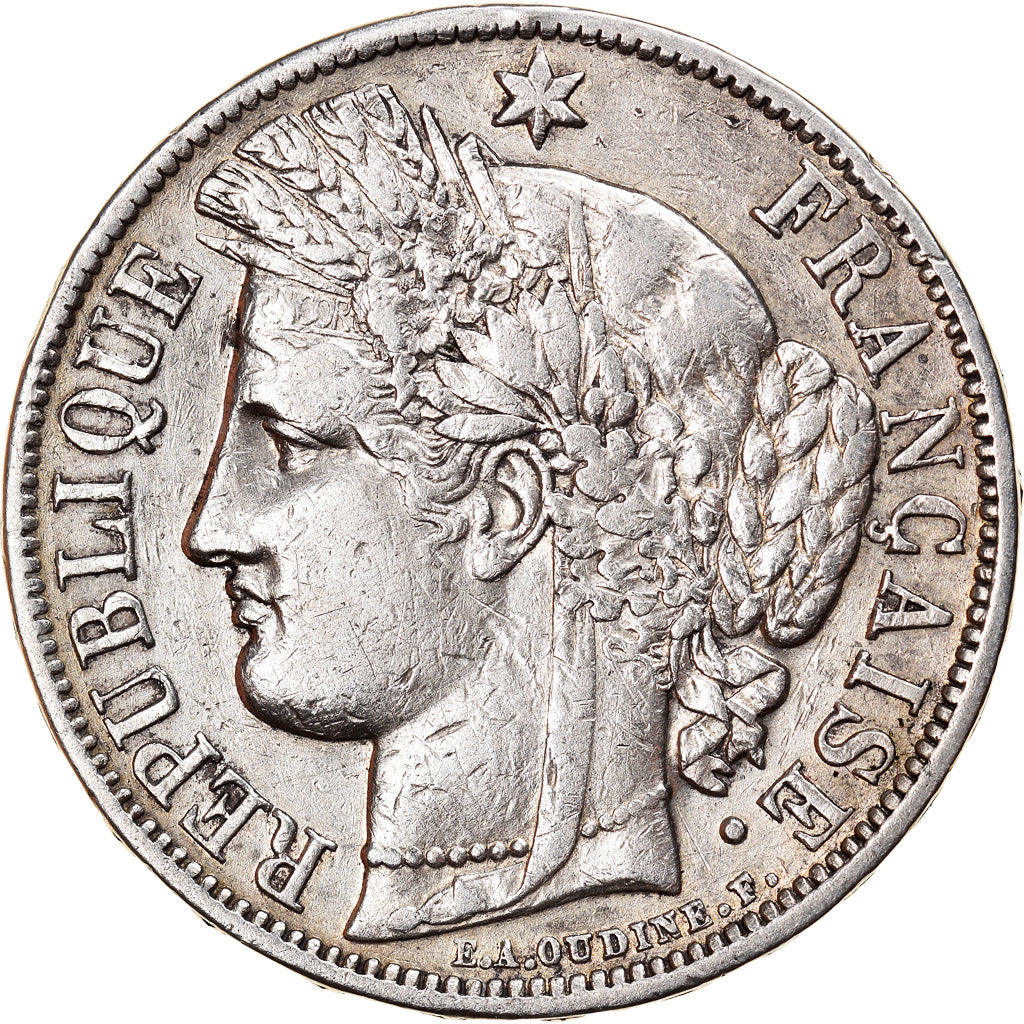 Moneta, Francja, Cérès, 5 Francs, 1870, Paris, EF(40-45), Srebro, KM:819